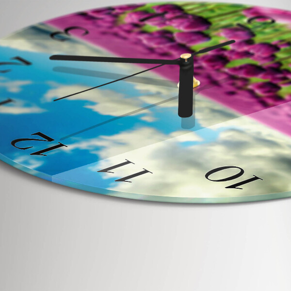 Reloj de pared redondo tulipanes