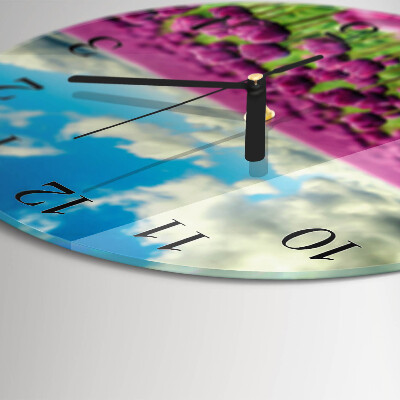 Reloj de pared redondo tulipanes