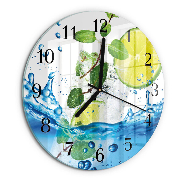 Reloj de pared redondo Lima y menta