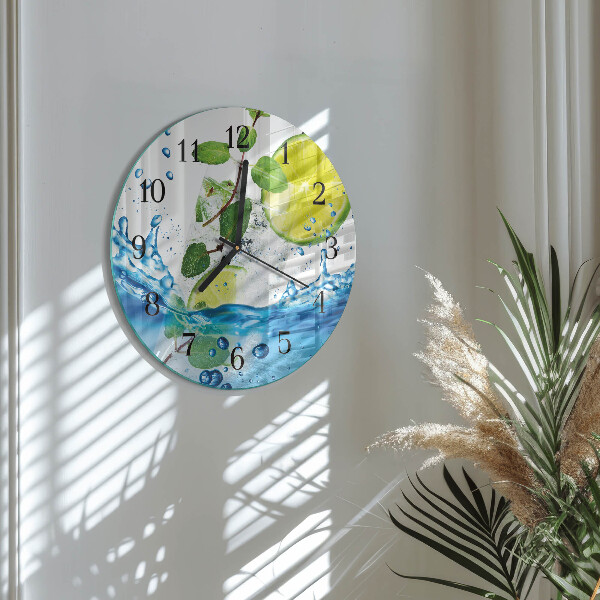 Reloj de pared redondo Lima y menta