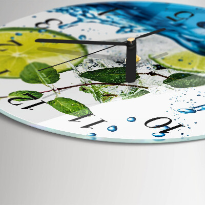 Reloj de pared redondo Lima y menta