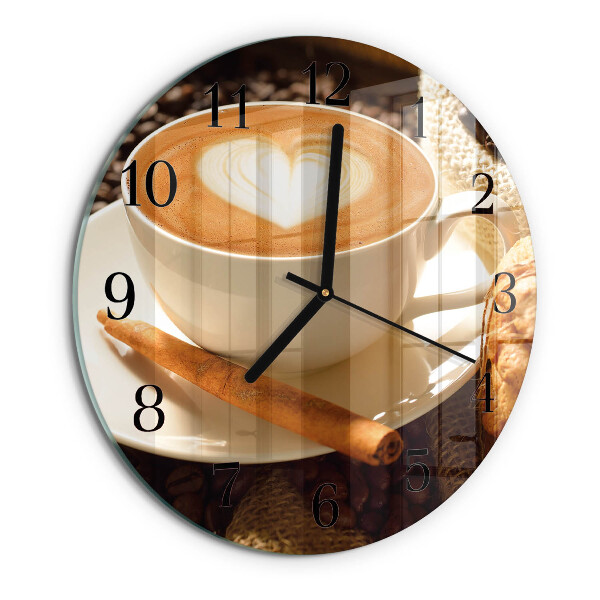 Reloj de pared redondo Corazón de café