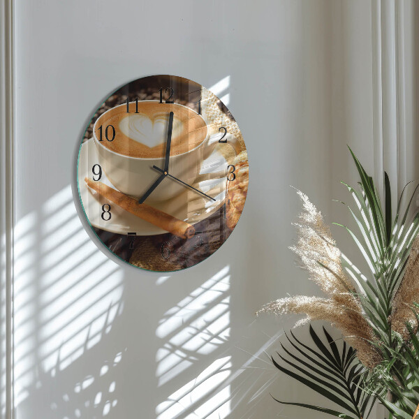 Reloj de pared redondo Corazón de café
