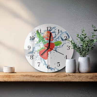 Reloj de pared redondo fresas