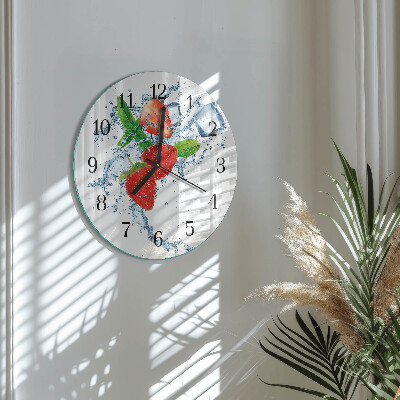 Reloj de pared redondo fresas