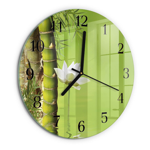 Reloj de pared redondo Bambú