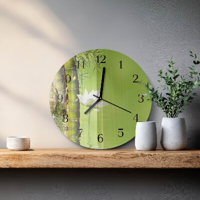 Reloj de pared redondo Bambú