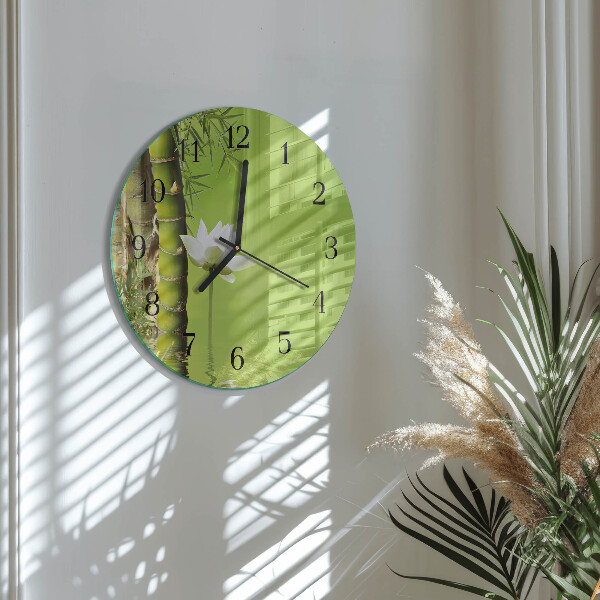 Reloj de pared redondo Bambú