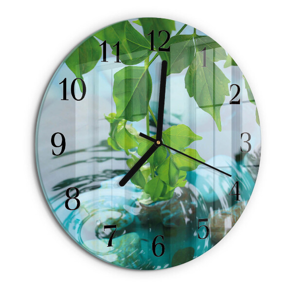 Reloj de pared redondo Hojas