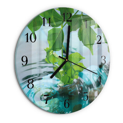 Reloj de pared redondo Hojas