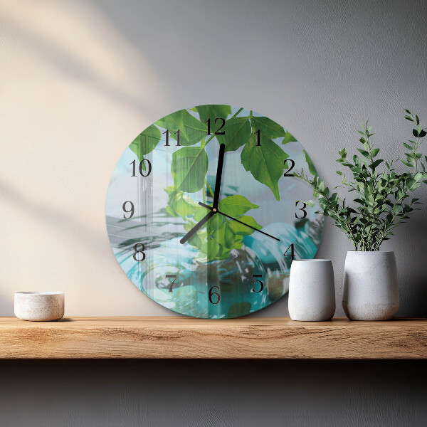 Reloj de pared redondo Hojas