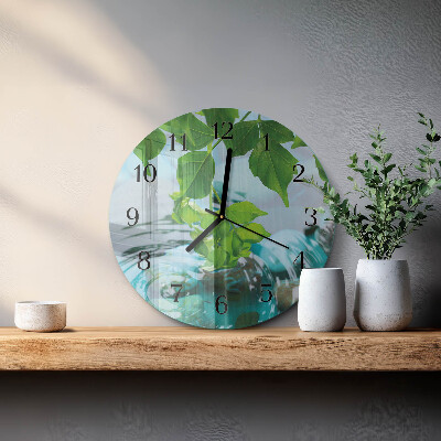 Reloj de pared redondo Hojas