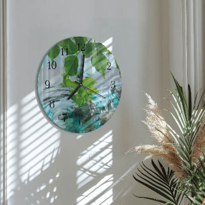 Reloj de pared redondo Hojas