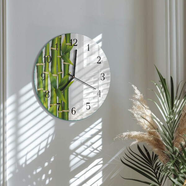 Reloj de pared redondo Bambú