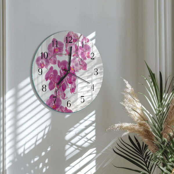 Reloj de pared redondo Orquídea