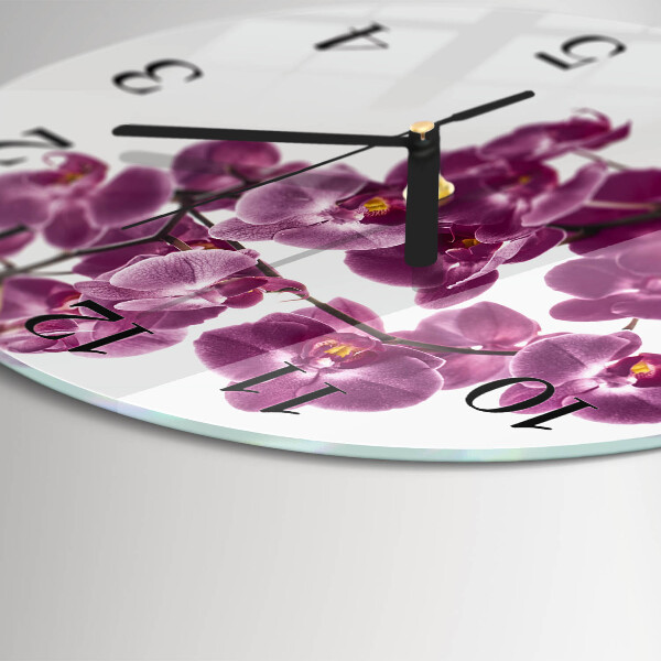 Reloj de pared redondo Orquídea