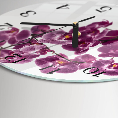 Reloj de pared redondo Orquídea