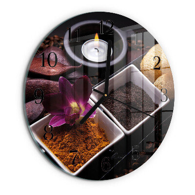 Reloj de pared redondo Orquídea
