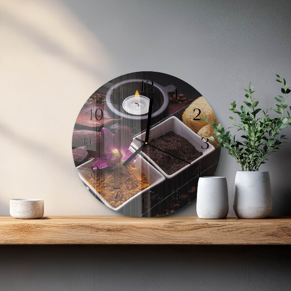 Reloj de pared redondo Orquídea