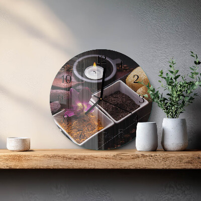 Reloj de pared redondo Orquídea