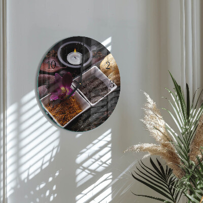 Reloj de pared redondo Orquídea