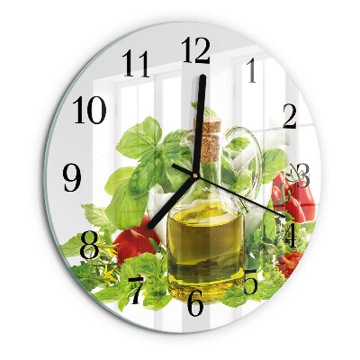 Reloj de pared redondo Aceite de albahaca
