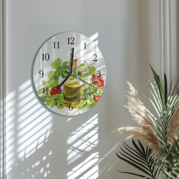 Reloj de pared redondo Aceite de albahaca