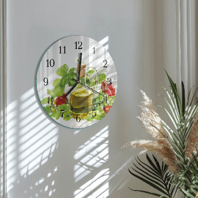 Reloj de pared redondo Aceite de albahaca