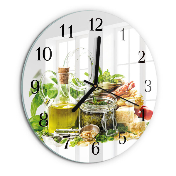 Reloj de pared redondo Pasta con aceite