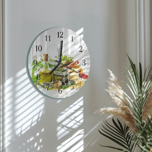 Reloj de pared redondo Pasta con aceite