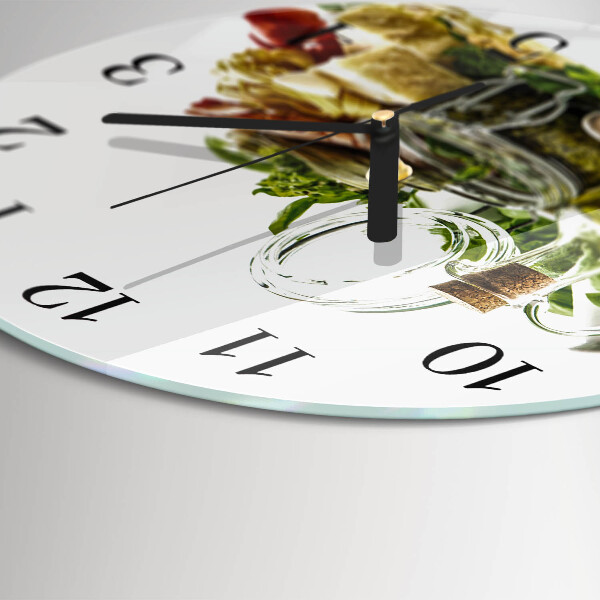 Reloj de pared redondo Pasta con aceite