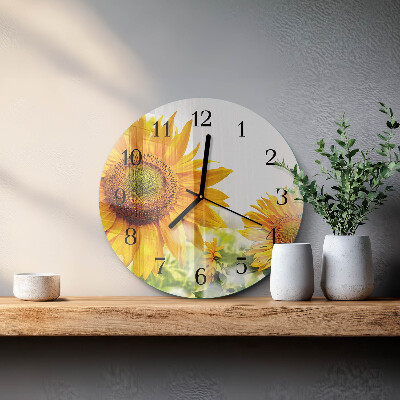 Reloj de pared redondo Girasol