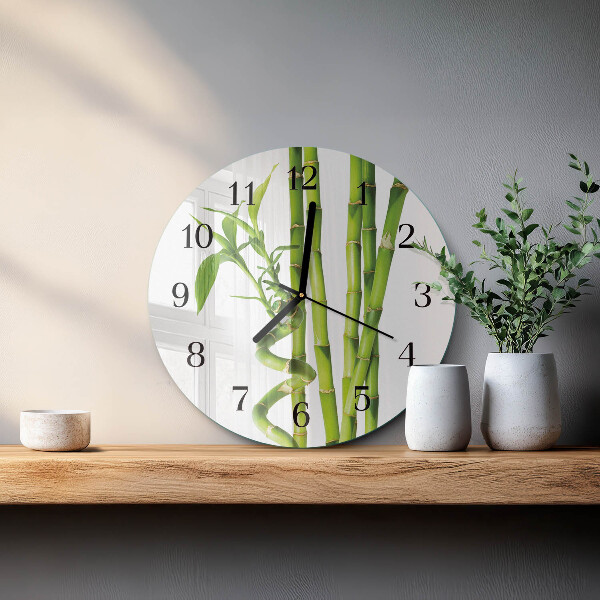 Reloj de pared redondo Bambú