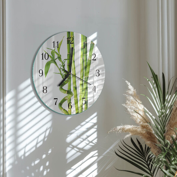 Reloj de pared redondo Bambú