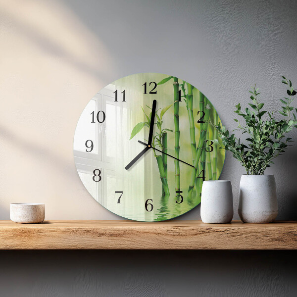 Reloj de pared redondo Bambú