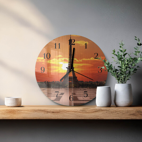 Reloj de pared redondo Torre Eiffel