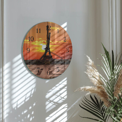 Reloj de pared redondo Torre Eiffel
