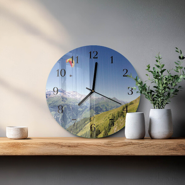 Reloj de pared redondo montañas