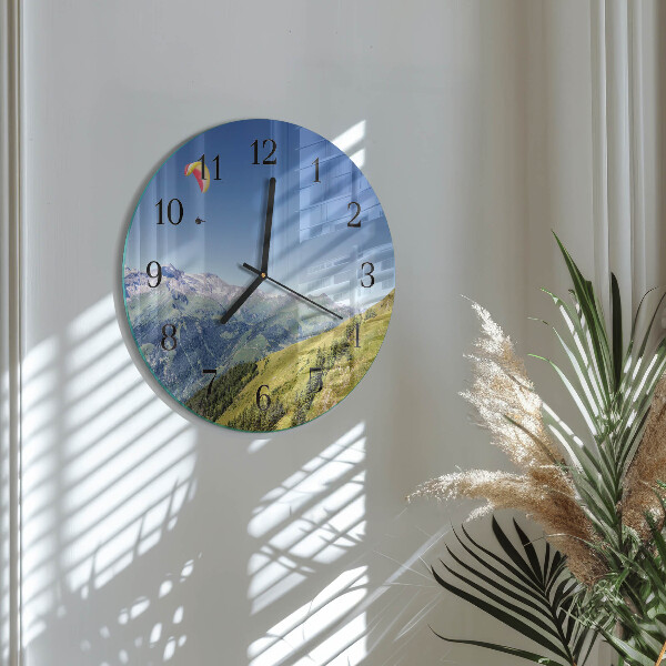 Reloj de pared redondo montañas