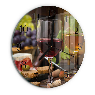 Reloj de pared redondo Copas de vino