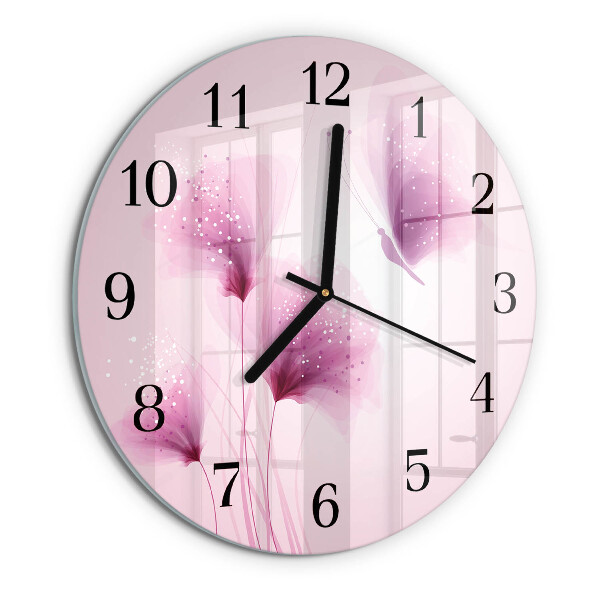 Reloj de pared redondo Flores
