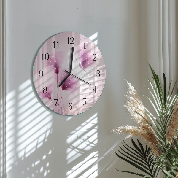 Reloj de pared redondo Flores