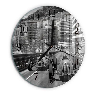 Reloj de pared redondo Coche de carreras