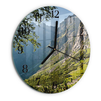 Reloj de pared redondo montañas