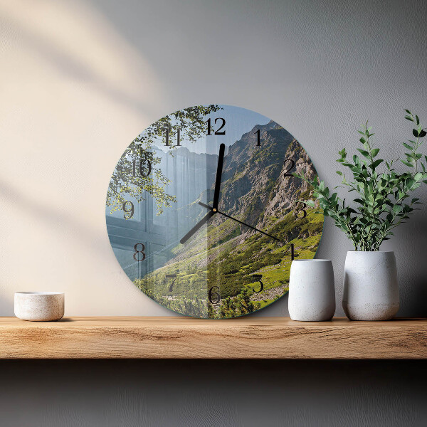 Reloj de pared redondo montañas