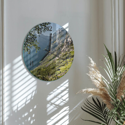 Reloj de pared redondo montañas