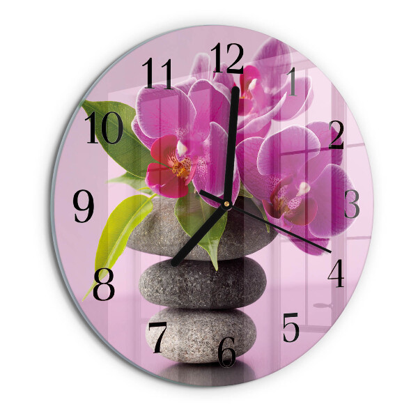 Reloj de pared redondo Orquídea
