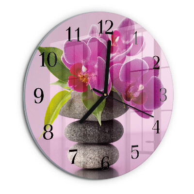 Reloj de pared redondo Orquídea