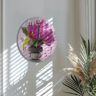 Reloj de pared redondo Orquídea