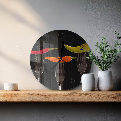 Reloj de pared redondo Tenedor